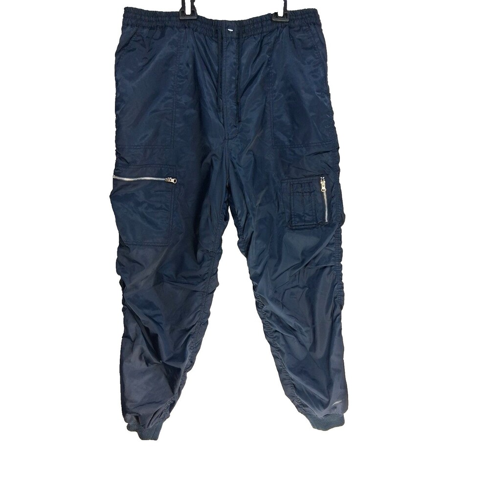 Blue Parachute Pants Women 3X Winter Snow Pants Insulated lined pockets